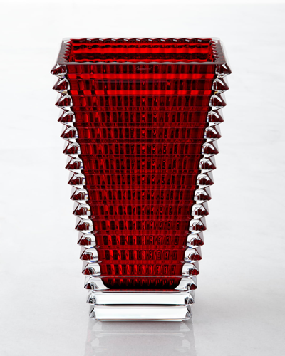 Shop Baccarat Large Rectangular Eye Vase In Red