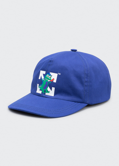 Shop Off-white Boy's Monster Logo Baseball Cap In Bluewhite