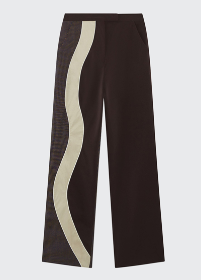 Shop Ahluwalia Expression Tailored Trousers In Brown Beige Blue