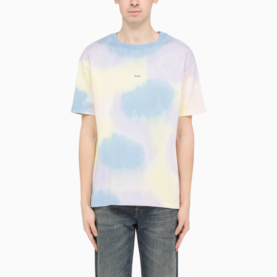 Shop Apc Logoed Tie-dye Crewneck T-shirt In Multicolor