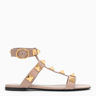 Shop Valentino Pink Roman Stud Low Sandals