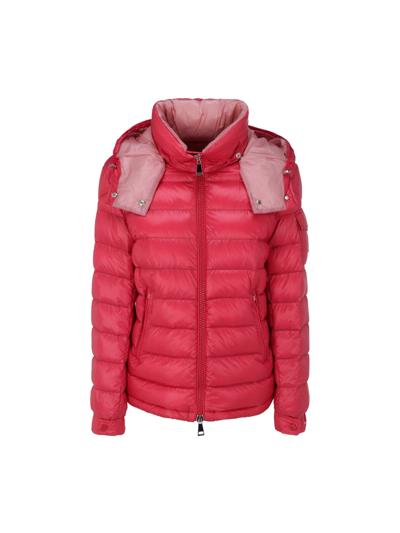 Shop Moncler Dalles Hooded Down Jacket In Red