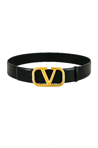 Shop Valentino H.40 Buckle Belt In Nero