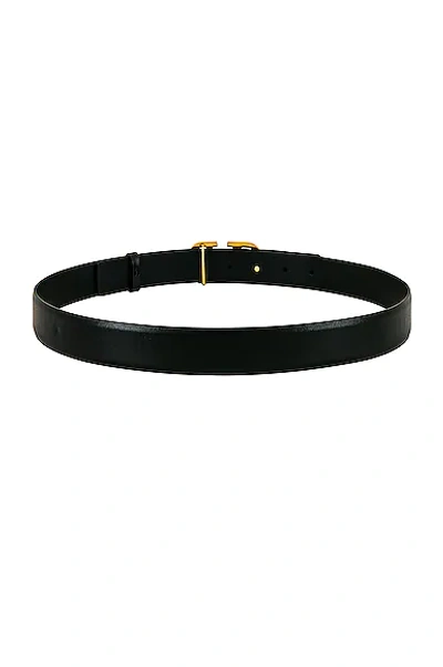 Shop Valentino H.30 Buckle Belt In Black & Gold