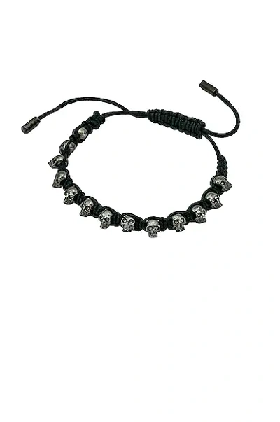 Shop Alexander Mcqueen Skull Friendship Bracelet In Black