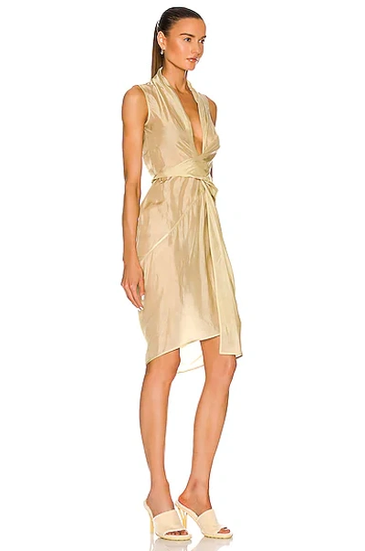 Rick Owens Sleeveless Wrap Dress In Vanilla | ModeSens