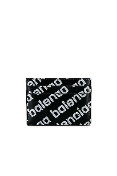 Shop Balenciaga Card Holder In Black & White