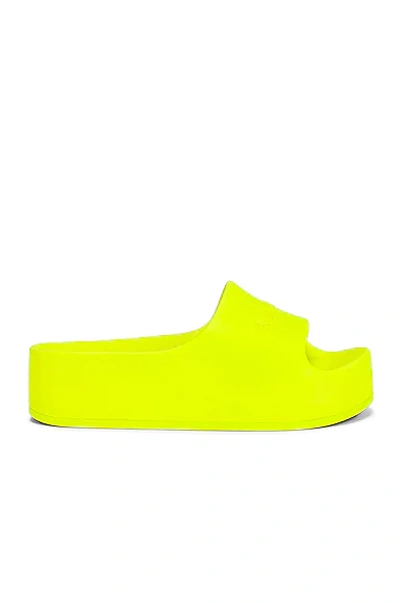 Shop Balenciaga Chunky Slides In Acid Lime