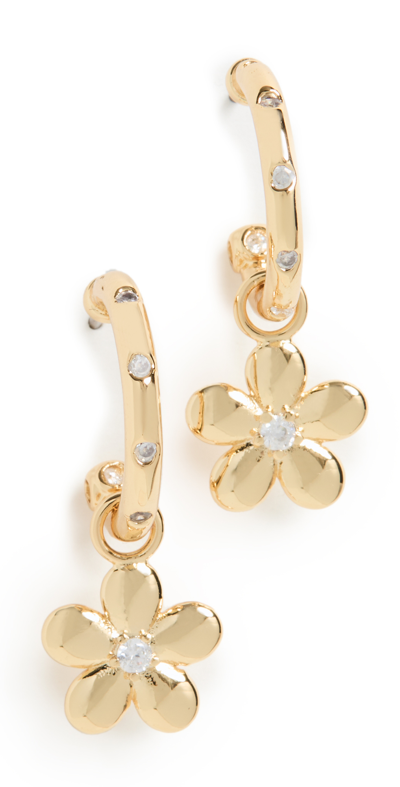 Shop Luv Aj The Diamonte Daisy Hoops In Gold