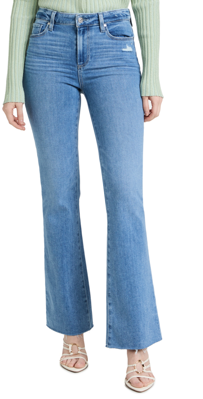 Shop Paige High Rise Laurel Canyon Jeans In Folk Distressed