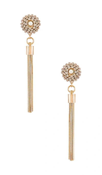 Shop Anton Heunis Tassel Crystal Done Earring In Metallic Gold