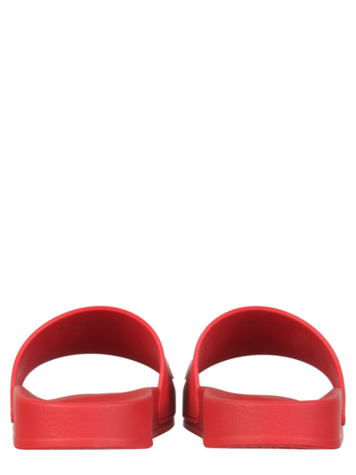 Shop Dsquared2 Rubber Slide Sandals In Red