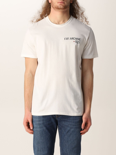 Shop Fay Jersey T-shirt In White