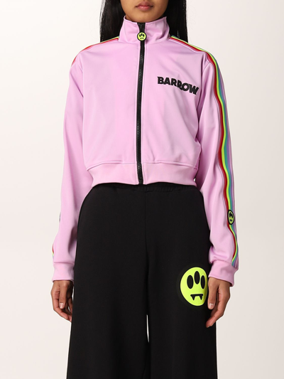 Shop Barrow Cropped  Sweatshirt With Side Bands In Pink