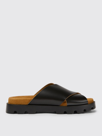 Shop Camper Brutus  Sandals In Calfskin In 黑色