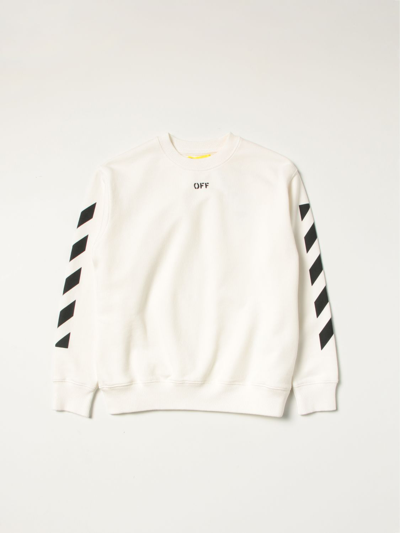 Shop Off-white Off White Cotton Jumper With Logo