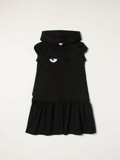 Shop Chiara Ferragni Dress With Eyestar Logo In Black