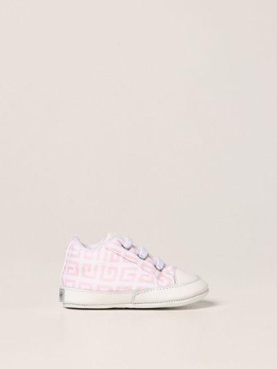 Shop Givenchy Baby Shoes In Monogram Canvas In Pink