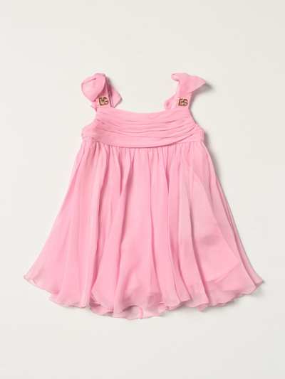 Shop Dolce & Gabbana Silk Mini Dress In Pink