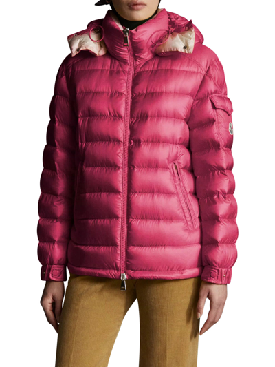 Shop Moncler Dalles Short Down Jacket In Pink & Purple