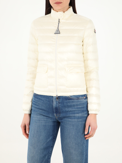 Shop Moncler Lans Short Down Jacket In White