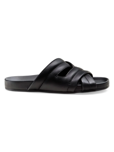 Shop John Lobb Men's Samson Leather Sandals In Black