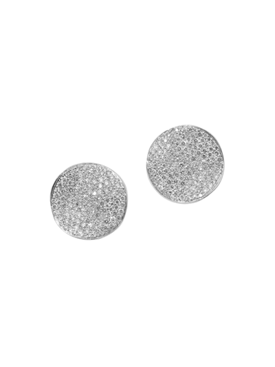 Shop Ippolita Women's Stardust Medium Flower Silver & Diamond Disc Stud Earrings