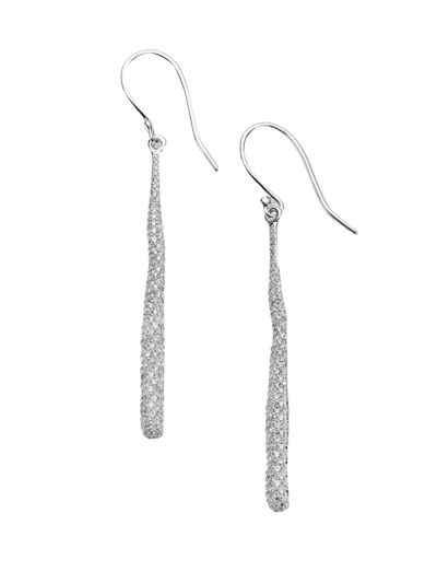 Shop Ippolita Women's Stardust Squiggle Stick Silver & Diamond Pavé Earrings