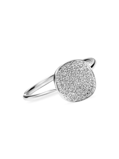 Shop Ippolita Women's Stardust Small Flower Silver & Diamond Disc Ring