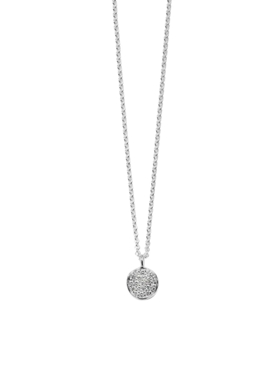 Shop Ippolita Women's Stardust Mini Flower Silver & Diamond Disc Pendant Necklace
