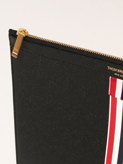 Shop Thom Browne Small Tablet Holder With Zip In Black