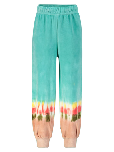 Shop Molo Kids Sweatpants For Girls In Turquoise