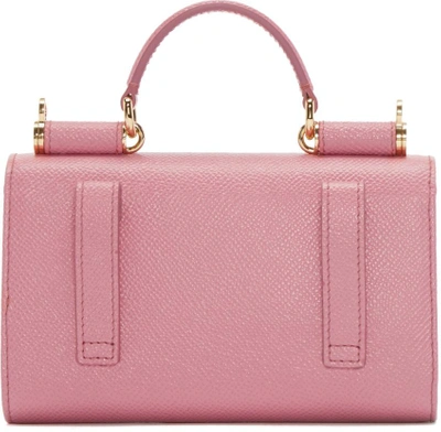 Shop Dolce & Gabbana Pink Leather Sicily Von Belt Bag