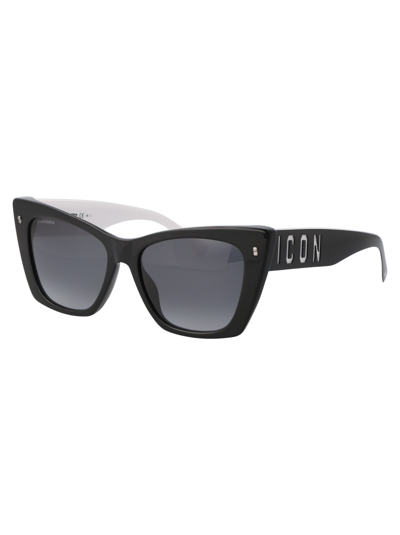 Shop Dsquared2 Icon 0006/s Sunglasses In 80s9o Black White
