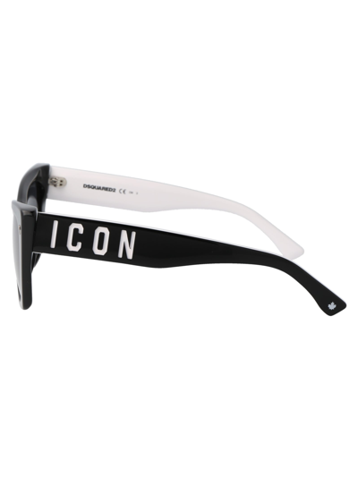 Shop Dsquared2 Icon 0006/s Sunglasses In 80s9o Black White