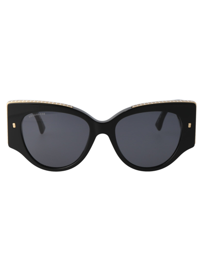 Shop Dsquared2 D2 0032/s Sunglasses In 2m2ir Black Gold