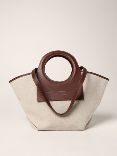 Shop Hereu Cala Small Basket In Beige