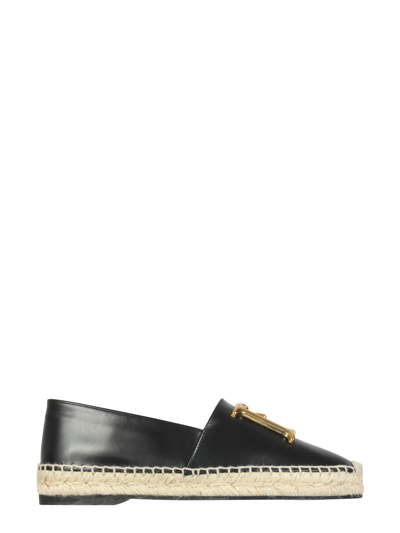 Shop Dsquared2 Low Leather Espadrilles In Nero