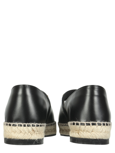 Shop Dsquared2 Low Leather Espadrilles In Nero