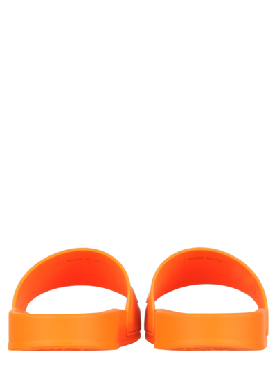 Shop Dsquared2 Rubber Slide Sandals In Arancione