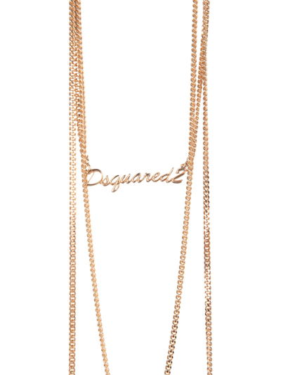 Shop Dsquared2 Heart Necklace In Oro