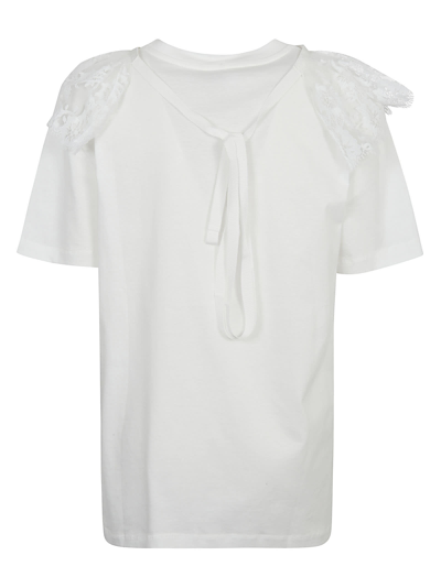 Shop Patou Detachable Lace Signature T-shirt In White
