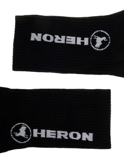 Shop Heron Preston Black Cotton Socks With Logo