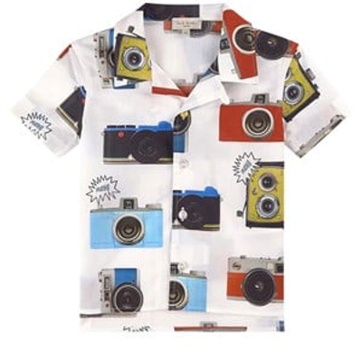 Shop Paul Smith Junior White Camera Graphic Shirt