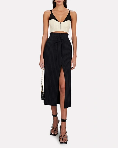 Shop A.l.c Stella Piqué Midi Skirt In Black