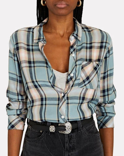 Shop Rails Hunter Plaid Button-down Shirt In Blue-med
