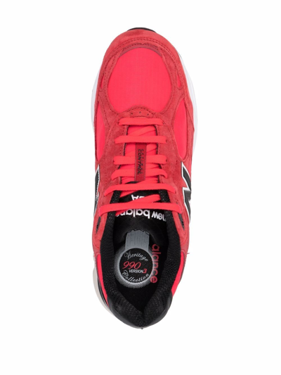 Shop New Balance 990v3 Sneakers In Red