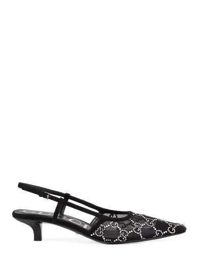 Shop Gucci Gg Slingback Pumps In Black