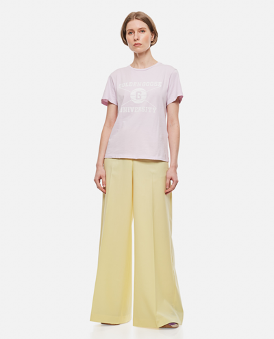 Shop Stella Mccartney Wool Trousers In Yellow