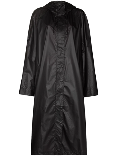Shop Wardrobe.nyc Hooded High-neck Raincoat In Schwarz